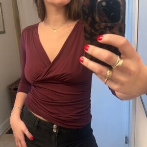 Classiques Entier Deep Red Wrap Blouse